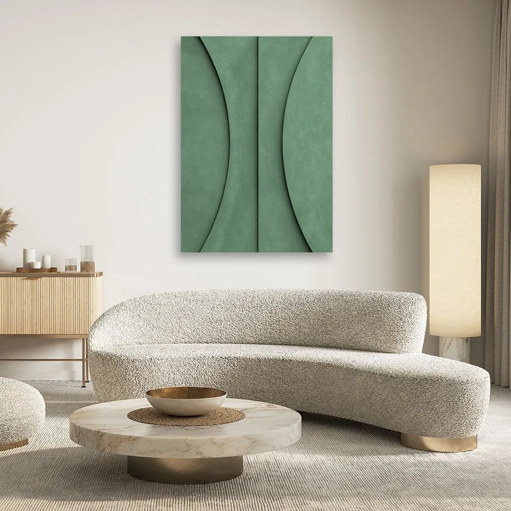 Gario Vászonkép Zöld geometriai dombormű Méret: 60 x 90 cm