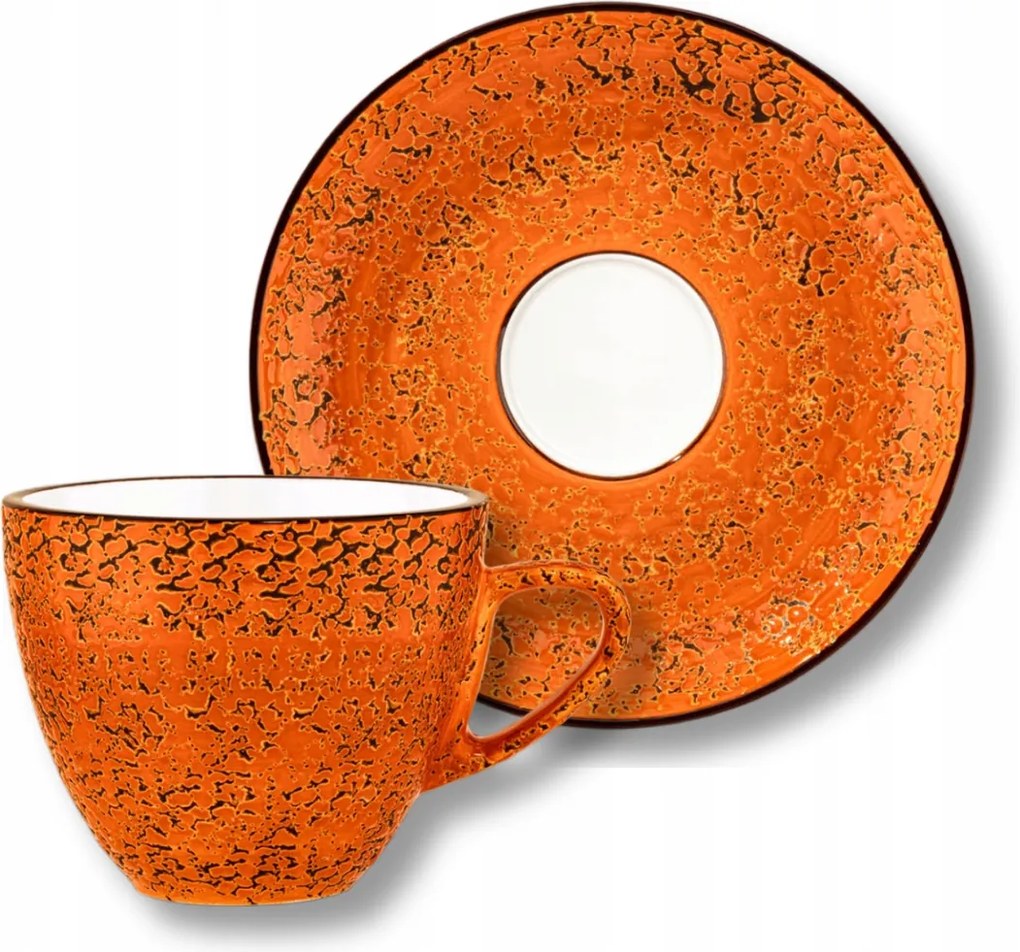 Porcelán eszpresszó csésze narancssárga 75ml 11cm csészealjjal Wilmax