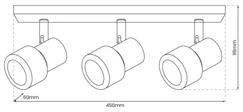 Spotlámpa CINO 3xGU10/8W/230V fekete