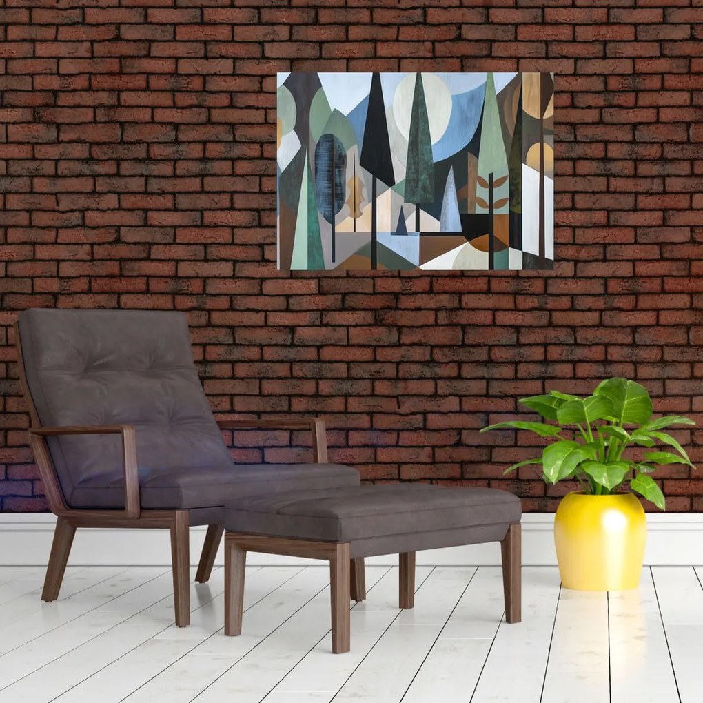 Üveg kép - Természetes geometriai absztrakció II. (70x50 cm)