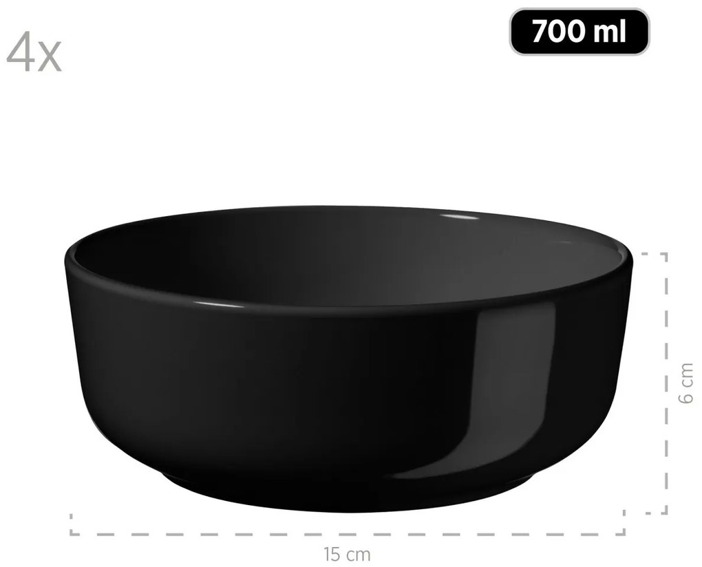 Mäser ALENIA 16 db-os étkészlet, fekete