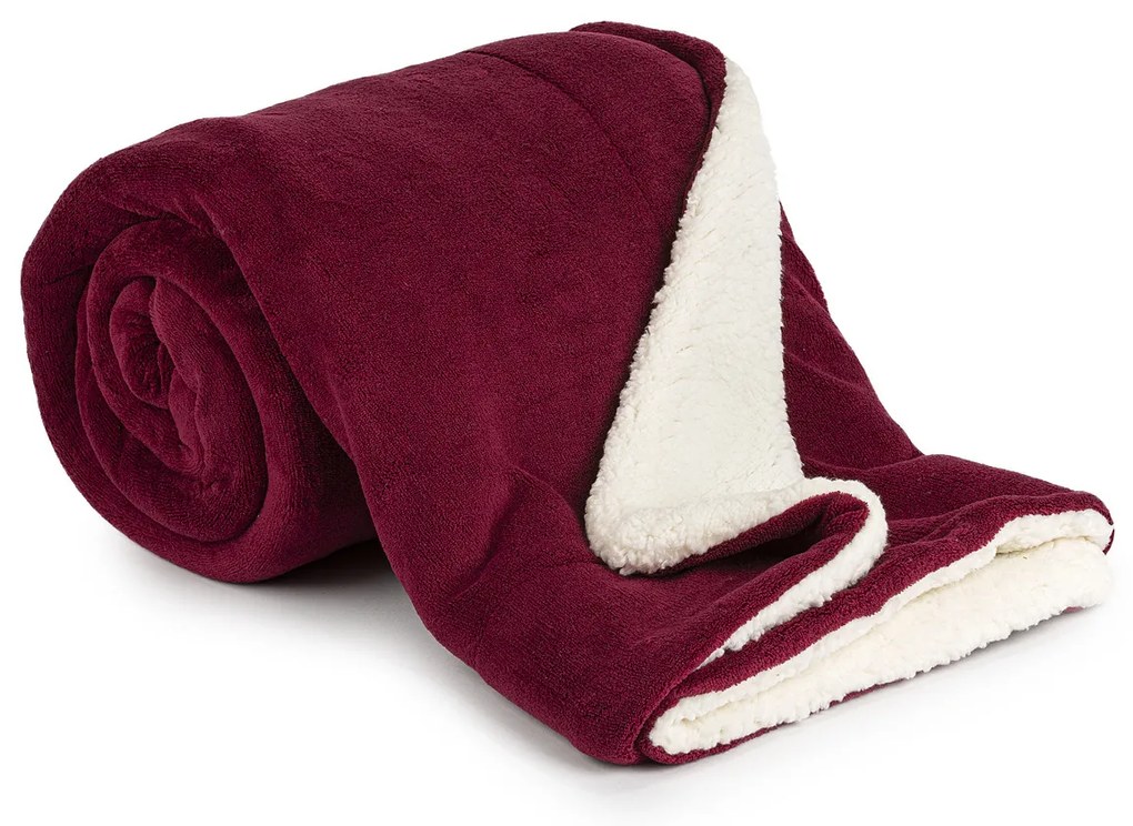 4Home gyapjú hatású pléd bordó, 150 x 200 cm