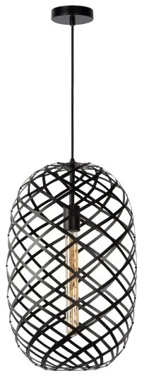 Lucide 21417/32/30 - Csillár zsinóron WOLFRAM 1xE27/60W/230V fekete