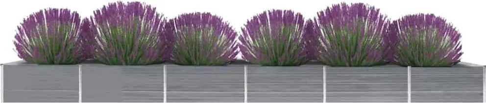 vidaXL szürke horganyzott acél kerti magaságyás 600 x 80 x 45 cm