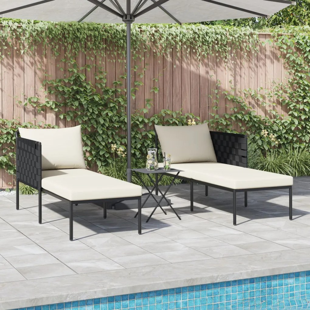 Napozóágy párnákkal 2 fő részére Anthracite 115x153x69,5 cm Acél