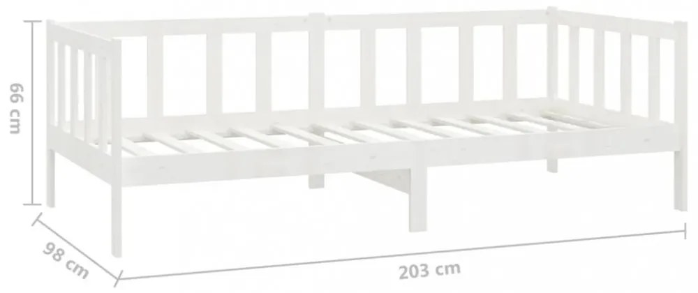 fehér tömör fenyőfa dívány matraccal 90 x 200 cm