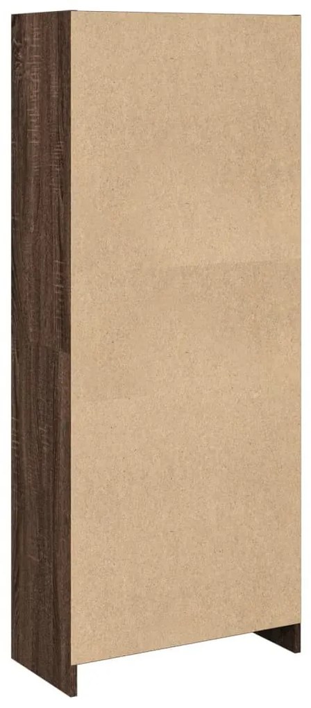 barna tölgy színű szerelt fa könyvszekrény 57 x 28,5 x 141 cm
