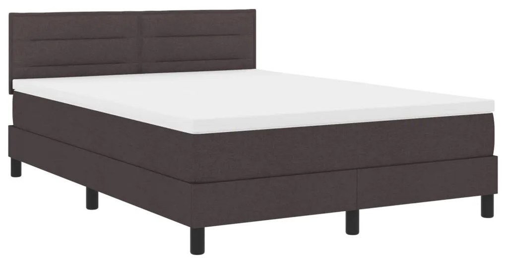 vidaXL Boxspring Ágy Mattal és LED Fekete-Nehéz 140x200 cm Szövet