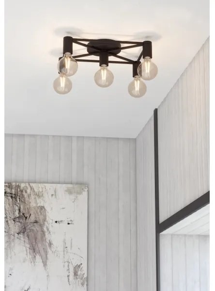 Eglo 43721 - Mennyezeti lámpa SPEKE 5xE27/40W/230V fekete