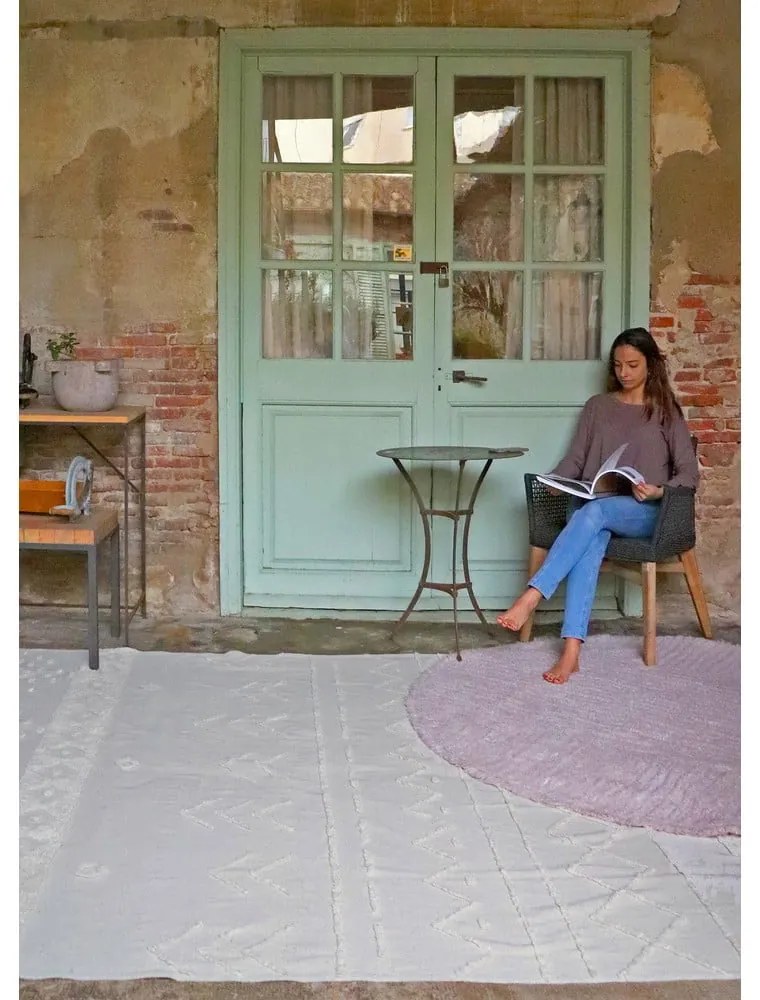 Fehér mosható kézi szövésű pamut szőnyeg 200x300 cm Tribu Natural – Lorena Canals