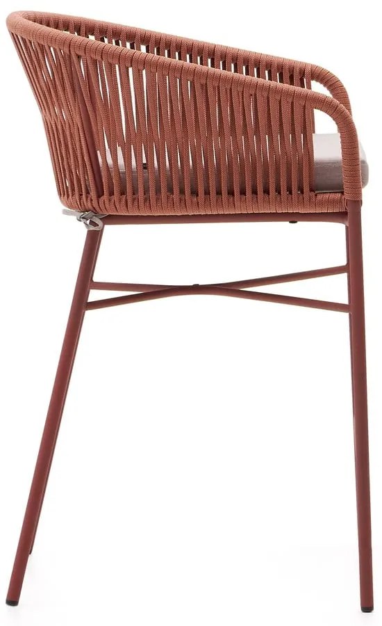 Yanet kerti bárszék terrakotta színű húrozással, magasság 85 cm - Kave Home