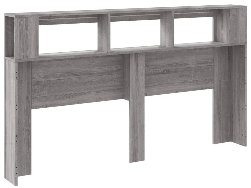 szürke sonoma szerelt fa LED-es fejtámla 180x18,5x103,5 cm