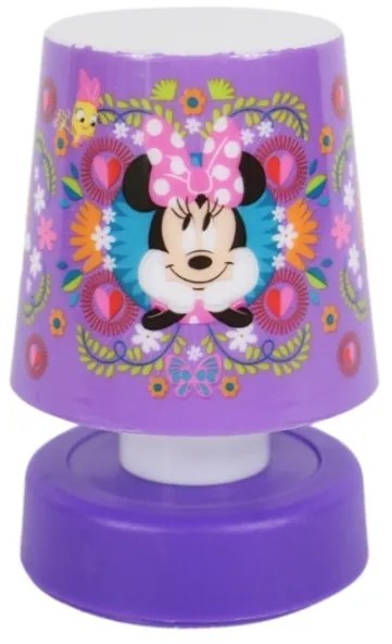 LED gyerek éjjeli lámpa MINNIE 11 cm lila
