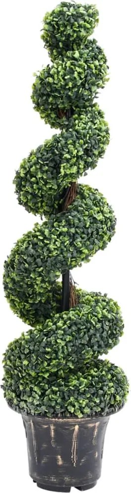 vidaXL zöld spirálalakú cserepes műpuszpáng 117 cm