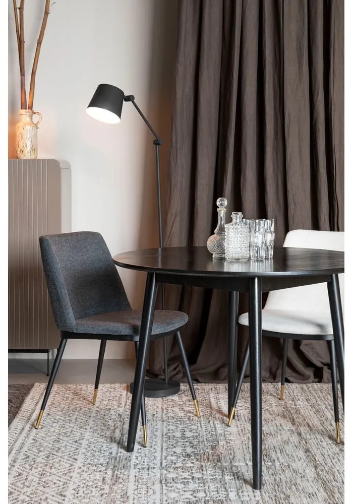 Kerek étkezőasztal tölgyfa dekoros asztallappal ø 100 cm Fabio – White Label