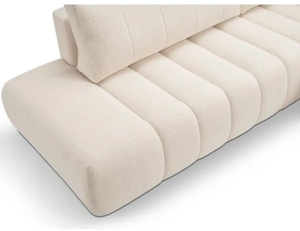 Jobb oldali, bézs, L-alakú, tárolós, kihúzható sarokkanapé DESIO