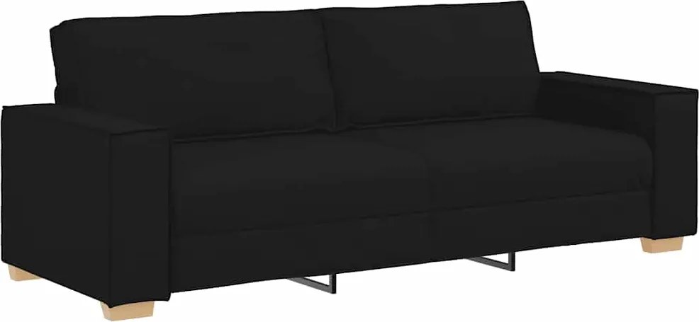 vidaXL 3 személyes, fekete szövetkanapé 220x78x84 cm