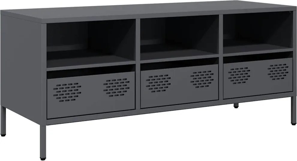 vidaXL antracit hidegen hengerelt acél TV-szekrény 101,5x39x43,5 cm