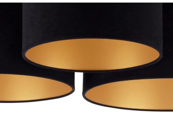 Duolla - Mennyezeti lámpa ROLLER TRIO 3xE27/60W/230V fekete/arany