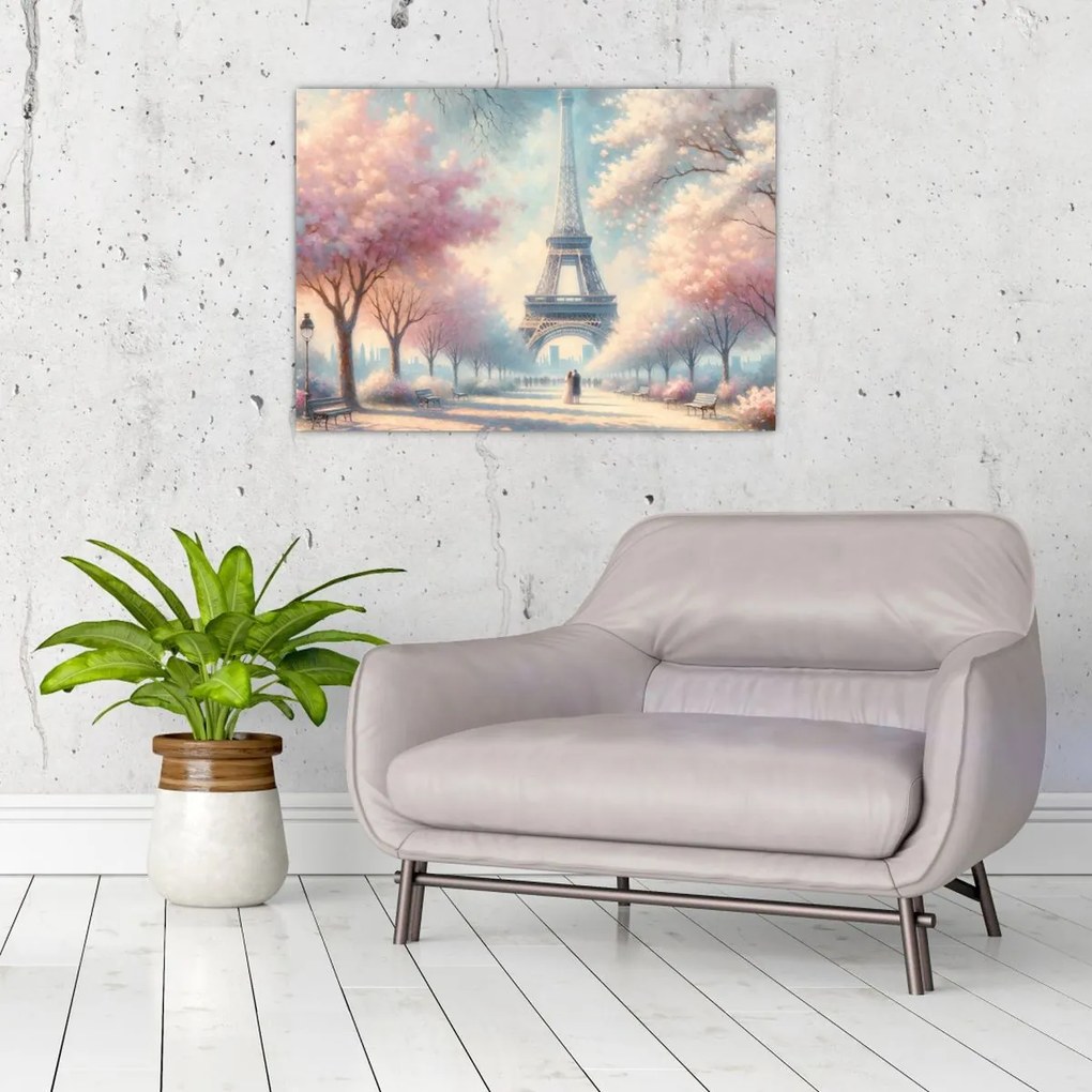Üveg kép – Tavasz Párizsban (70x50 cm)