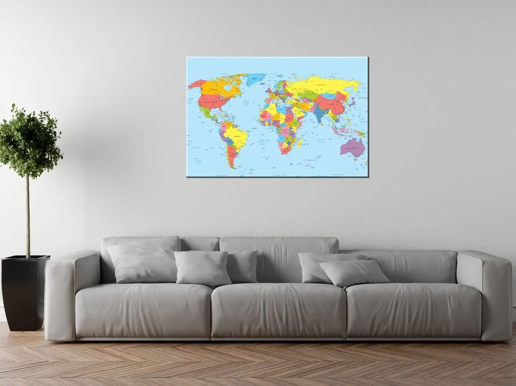 Gario Vászonkép Nagy világtérkép Méret: 60 x 40 cm