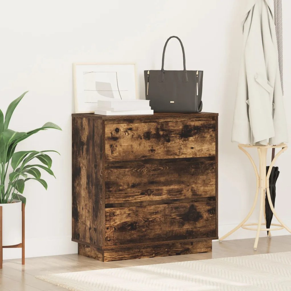 Éjjeli Szekrény LED Füstölt Tölgy 71x34.5x75 cm MDF
