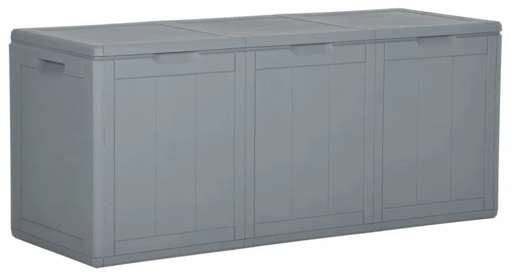 szürke PP fa hatású kerti tárolóláda 270 L