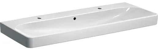 Geberit Smyle Square mosdó 120x48 cm fehér színben fényes felülettel két nyílás a csaptelep számára 500.253.01.1
