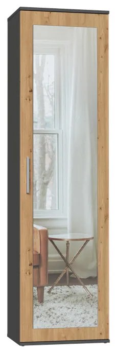 Riano Mix Duo tükrös szekrény, 50x180x35 cm, antracit-tölgy