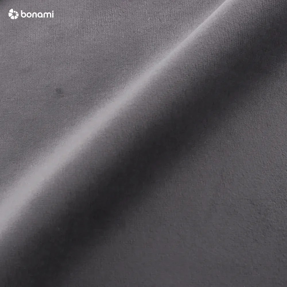 Sötétszürke kárpitozott ágyneműtartós franciaágy ágyráccsal 160x200 cm Anani – Makamii