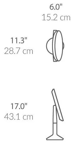 Kozmetikai tükör világítással-nagyítós (ötszörös) ø 25 cm Sensor Trio Max – simplehuman