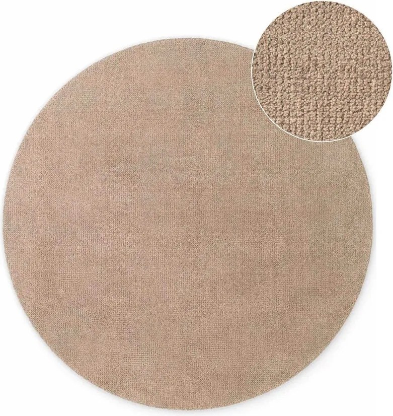 Bézs kézi szövésű gyapjú kerek szőnyeg ø 160 cm Greenwich – Ted Baker