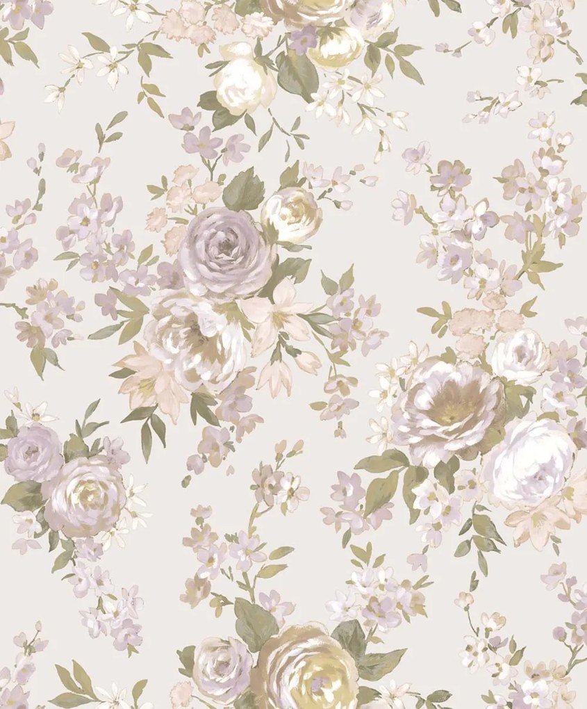 Parato Cristiana Masi Blooming Garden 11 Roseto lila-zöld virágos vlies tapéta – 8310