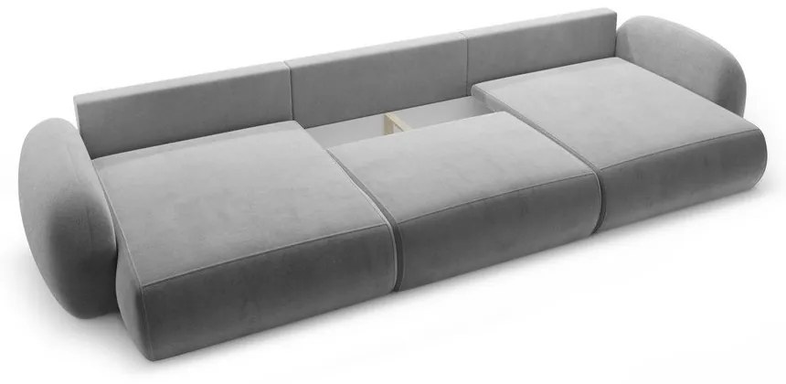 Sötétszürke bársony kinyitható-tárolóhelyes (U alakú) sarokkanapé Tonale – Cosmopolitan Design
