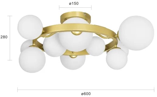 Brilagi - LED Felületre szerelhető csillár MILLA 10xG9/3W/230V arany/fehér