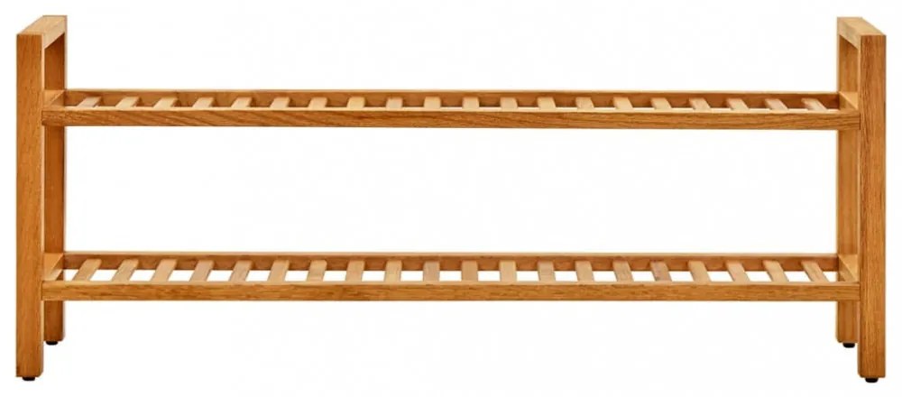 tömör tölgyfa cipőtartó 2 polccal 100 x 27 x 40 cm