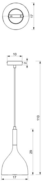 Csillár zsinóron NOAK 1xE27/15W/230V fekete/króm