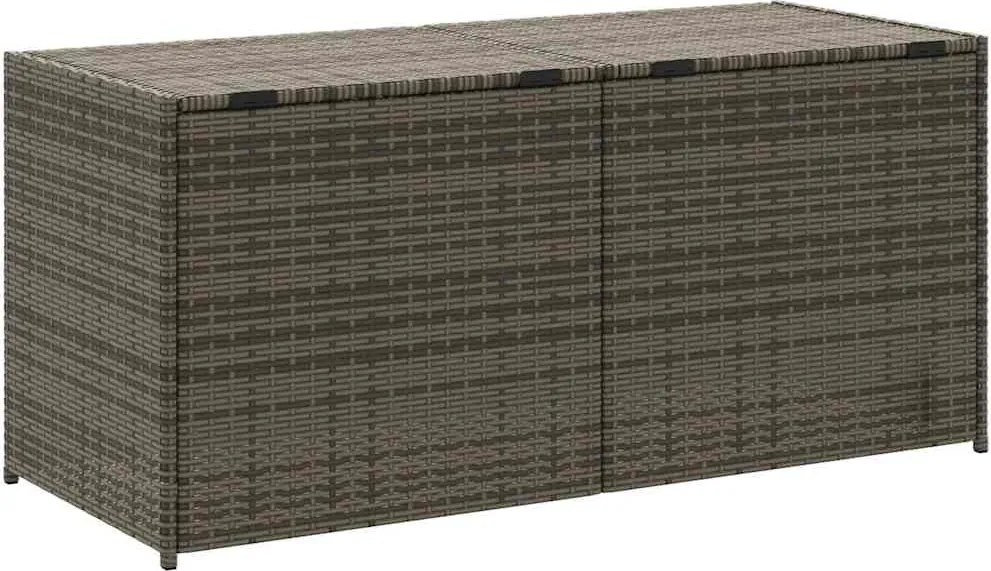 vidaXL szürke polyrattan kerti tárolóláda 283 L