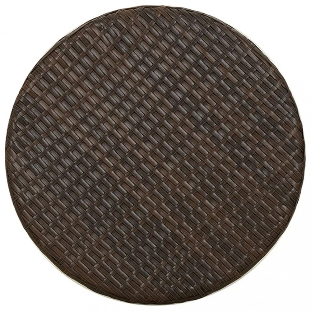 barna polyrattan teázóasztal 45 cm