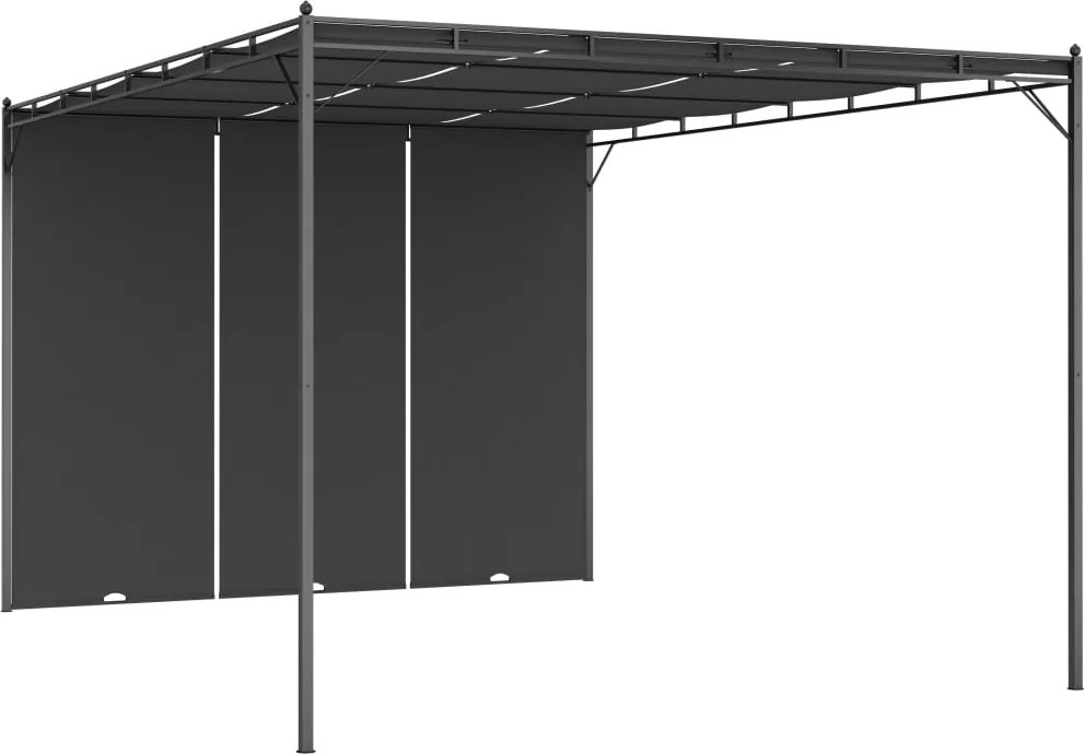 vidaXL antracitszürke kerti pavilon oldalfüggönnyel 4 x 3 x 2,25 m