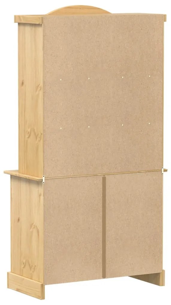 Corona tömör fenyőfa vitrinszekrény 100 x 48,5 x 179 cm