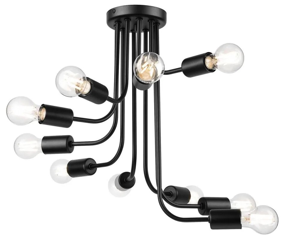 Felületre szerelhető csillár  TRINITY 10xE27/15W/230V fekete