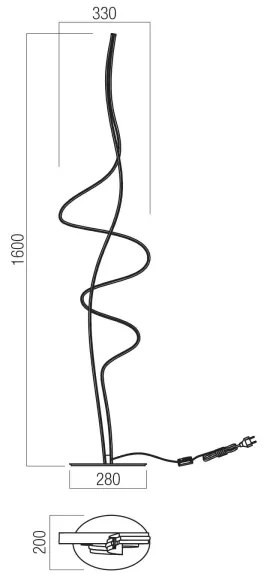 Redo 01-3625 - LED fényerőszabályozható állólámpa IMPULS LED/36W/230V arany