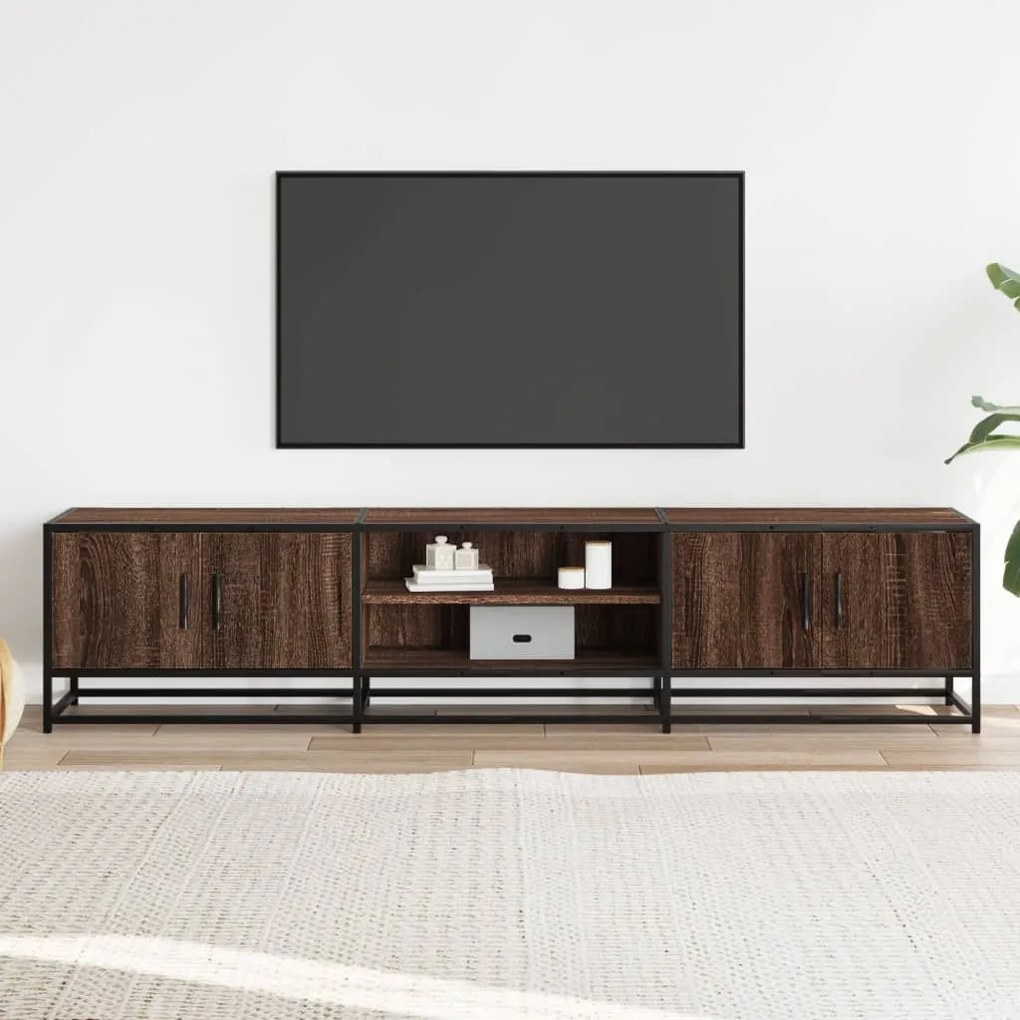 barna tölgy színű szerelt fa TV-szekrény 180 x 35 x 41 cm
