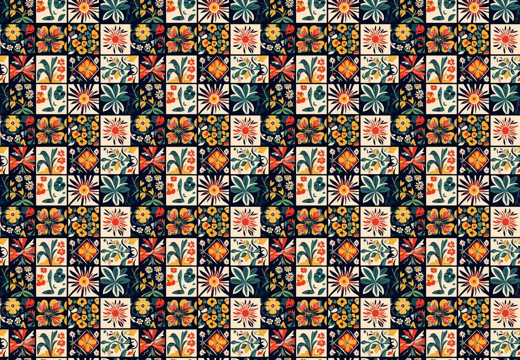 Fotótapéta - Színes csempék (147x102 cm)
