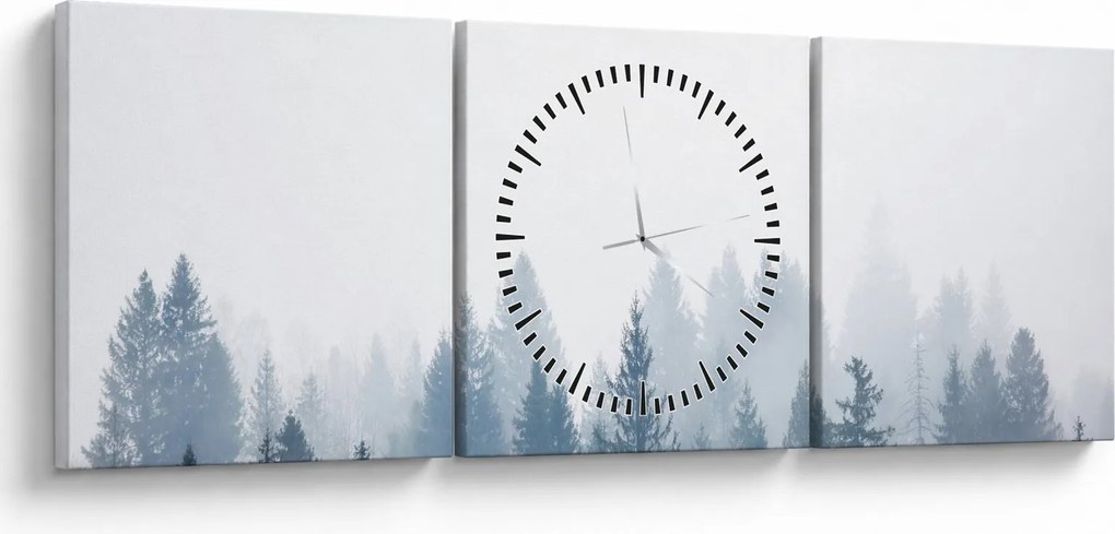 Kép - Ködös erdő (órával) (90x30 cm)