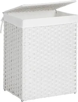 Kézzel szőtt szennyeskosár - fehér