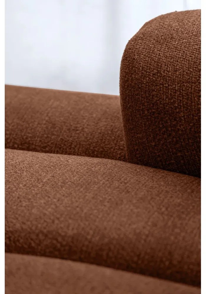 Terrakotta színű sarokkanapé (bal oldali-heverő résszel) Shell – Miuform