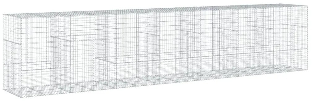 horganyzott vas gabion kosár fedéllel 700 x 100 x 150 cm