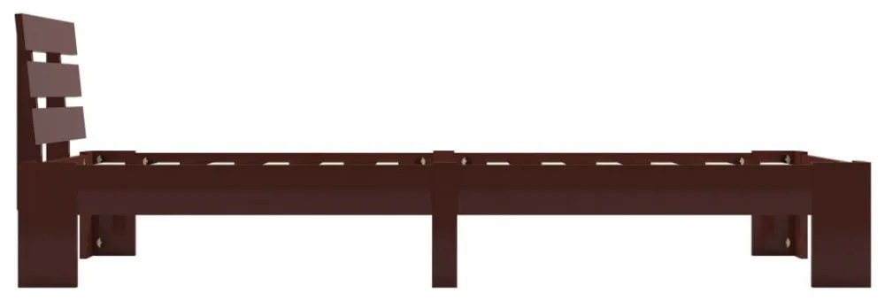 sötétbarna tömör fenyőfa ágykeret 90 x 200 cm